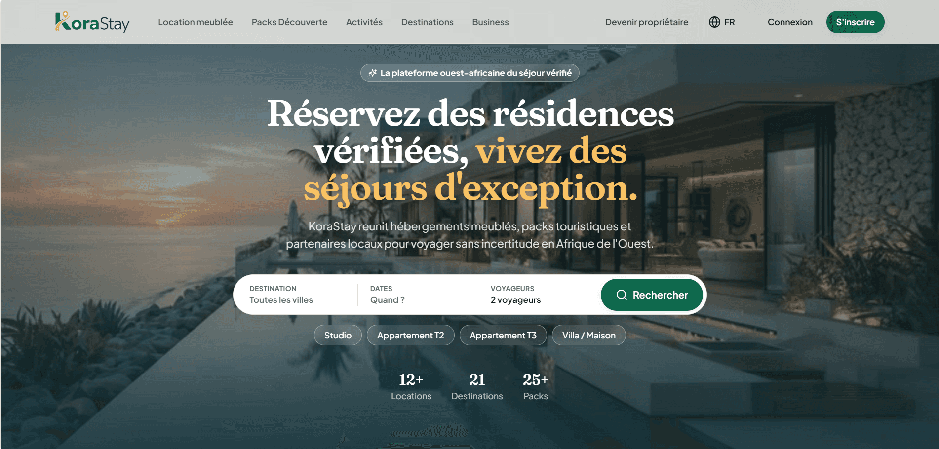 Aperçu du site KoraStay