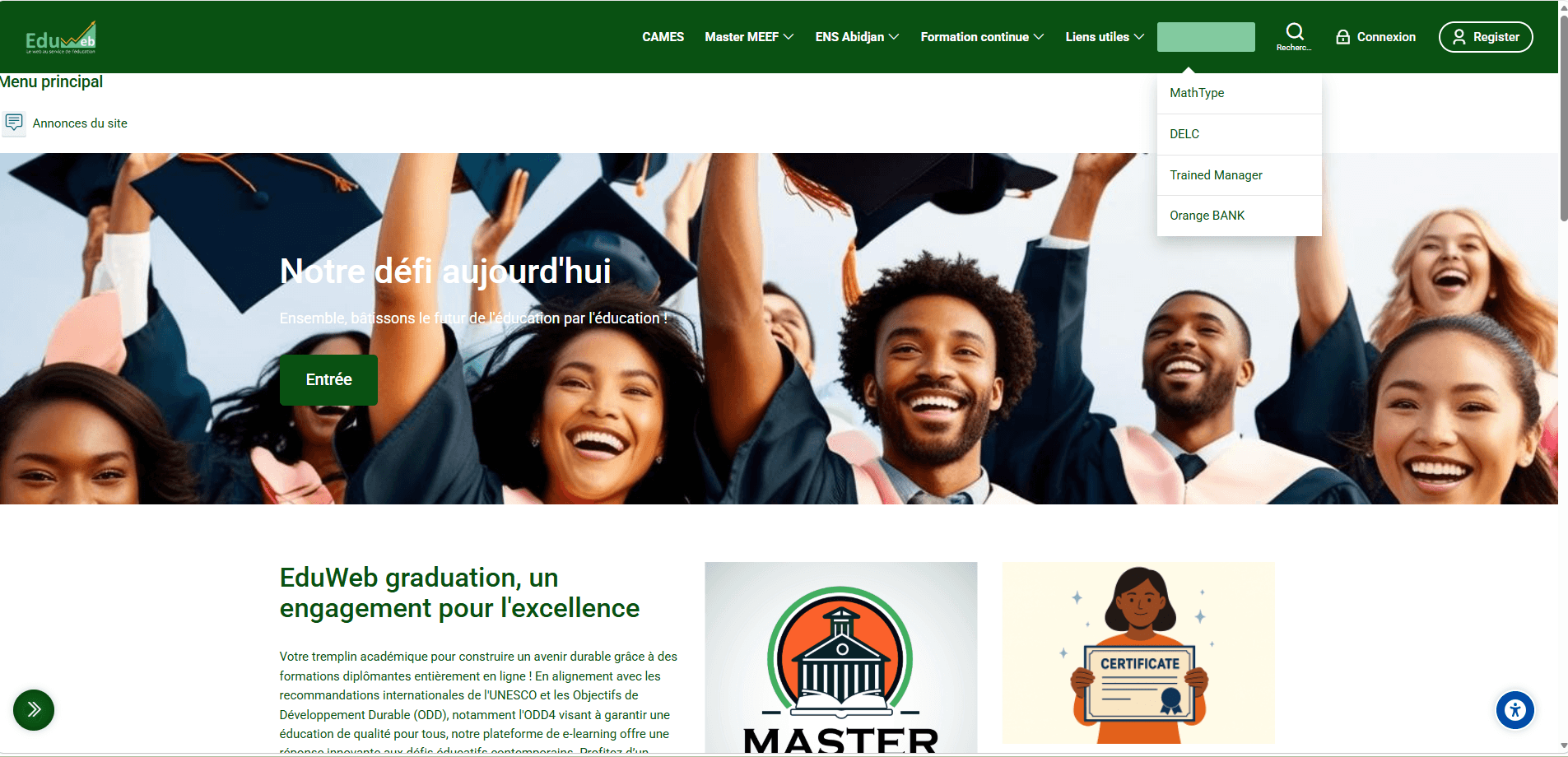Aperçu du site EduWeb
